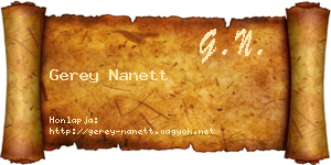 Gerey Nanett névjegykártya